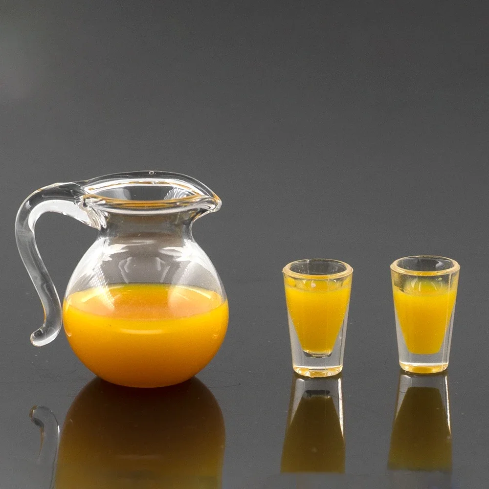 1/12 Dollhouse Miniature เหยือกน้ําชุดถ้วยมินินมหม้อถ้วยเครื่องดื่มของเล่นตุ๊กตาอุปกรณ์ House ตกแต่ง ob11 bjd