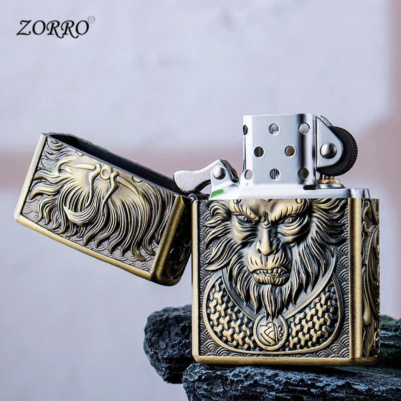Zoro Saint Armor Thickened  Lighter 3D Stereoscopic Double Sided Relief Retro Personalized Windproof Lighters  for Men - Image 4