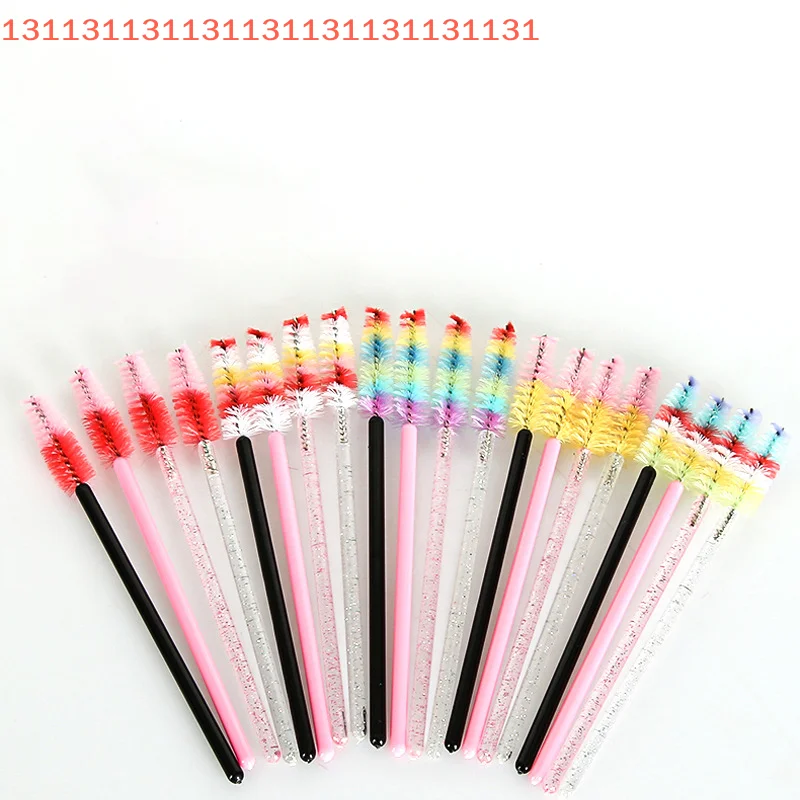 50 قطعة المتاح الملونة كريستال رمش فرشاة مشط المهنية رموش تمديد عصي الماسكارا ماكياج الجمال أداة #3