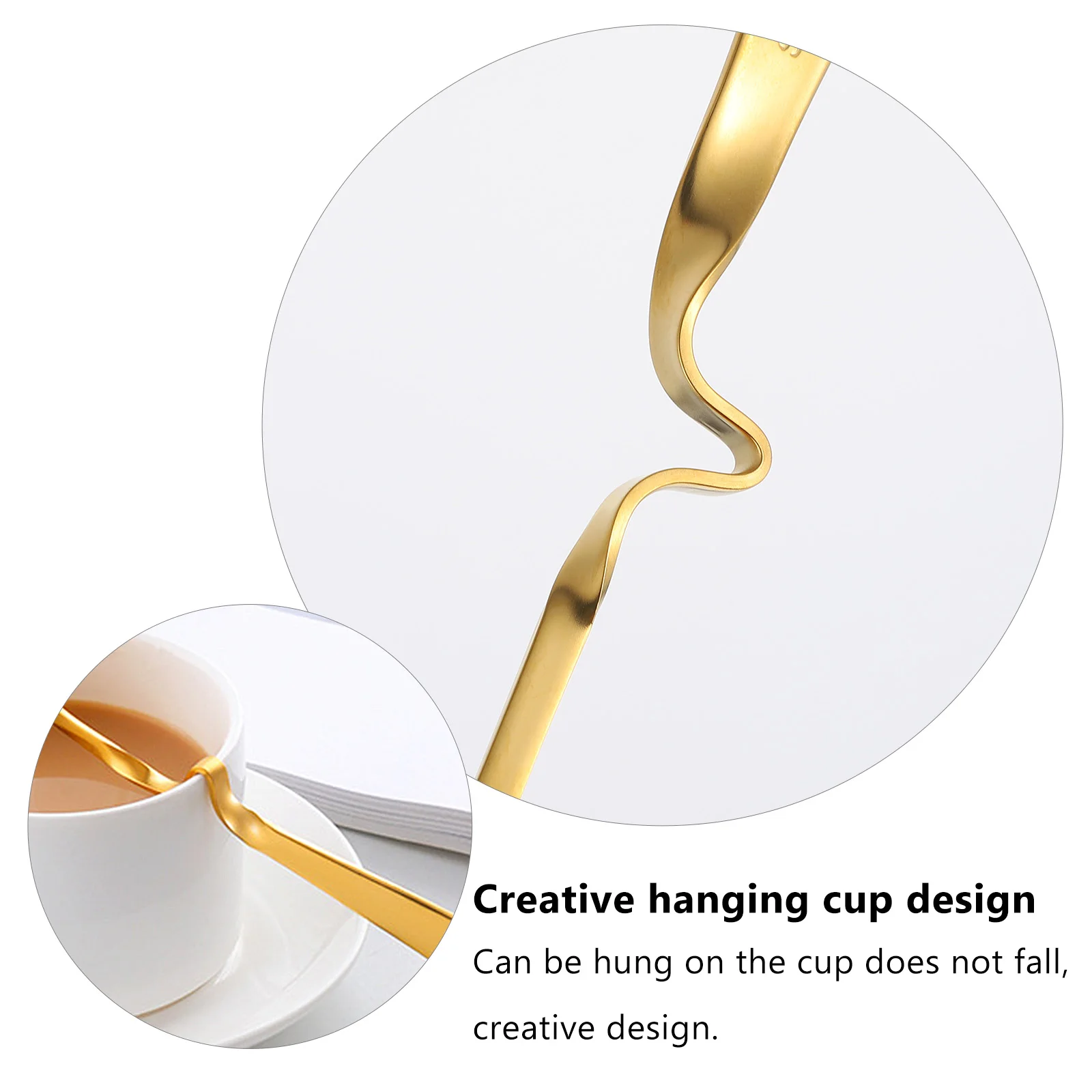 

Stainless Steel Hanging Spoon Z-Shape Cup Ladle Hangable Stirring Spoon For Coffee Tea Dessert Kitchen Tableware Gift