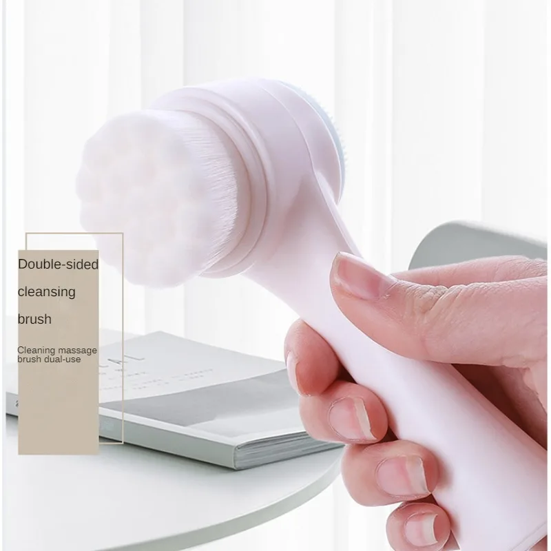 فرشاة جل السيليكا للوجه، منظف للوجه مزدوج الجوانب، إزالة الرؤوس السوداء، منظف المسام، فرشاة تقشير الوجه، فرشاة الوجه #4