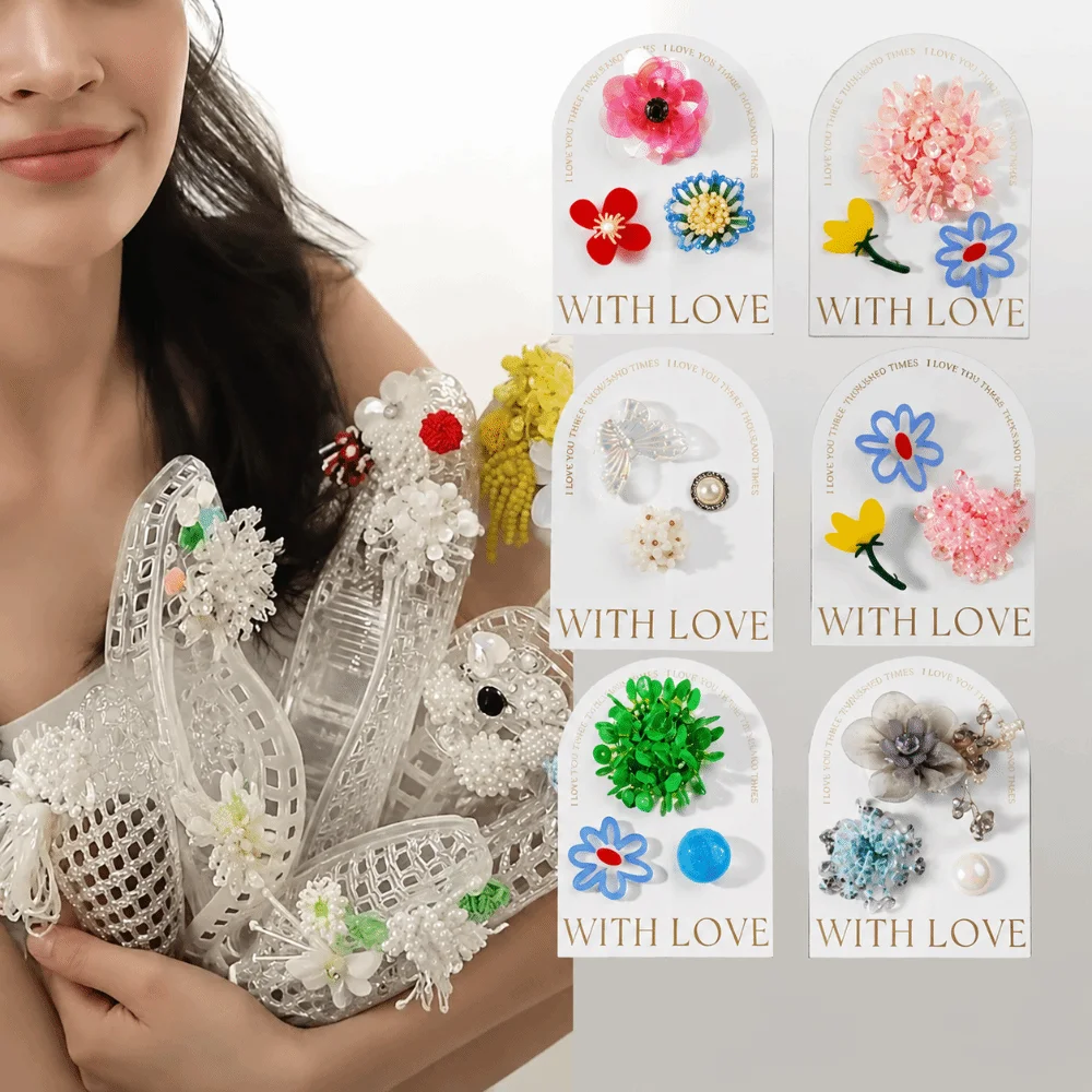Fashion Clear Tassel Jelly Shoe Charms Pearl Beads DIY Slippers Decorations Detachable Colorful Beaded Shoe Flowers