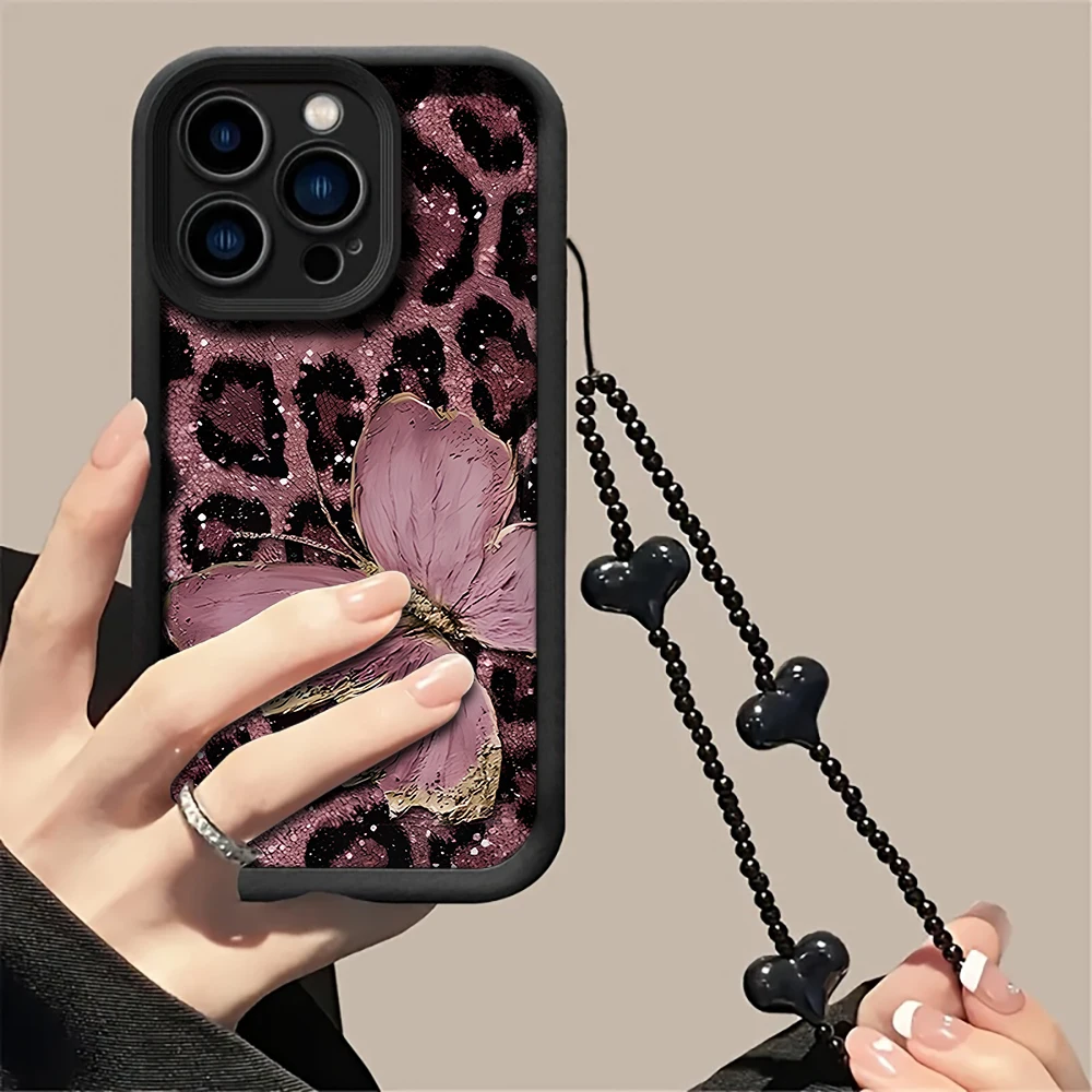 For Samsung Galaxy S21 S23 S22 S25 S24 Ultra Plus FE Case Retro Leopard Print Cover For A16 A15 A54 A36 A55 A56 Lanyard Cases