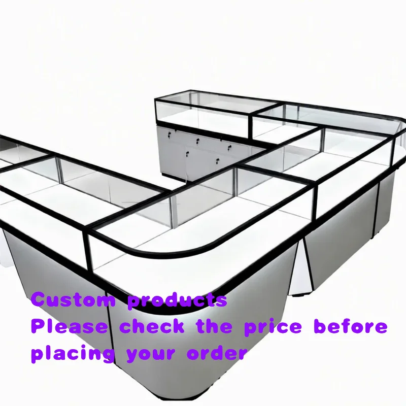 custom.Bespoke Custom Size Jewelry Display Showcase with LED Lighting and Security Glass Professional Retail Shop and Mall F