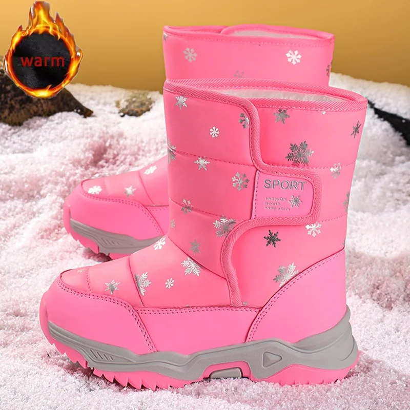 Hot Sell Girls And Boys Snow Boots Children Thickened Winter Boots For Boys Fashion Warm Cotton Shoes Kids Warm Princess Shoes