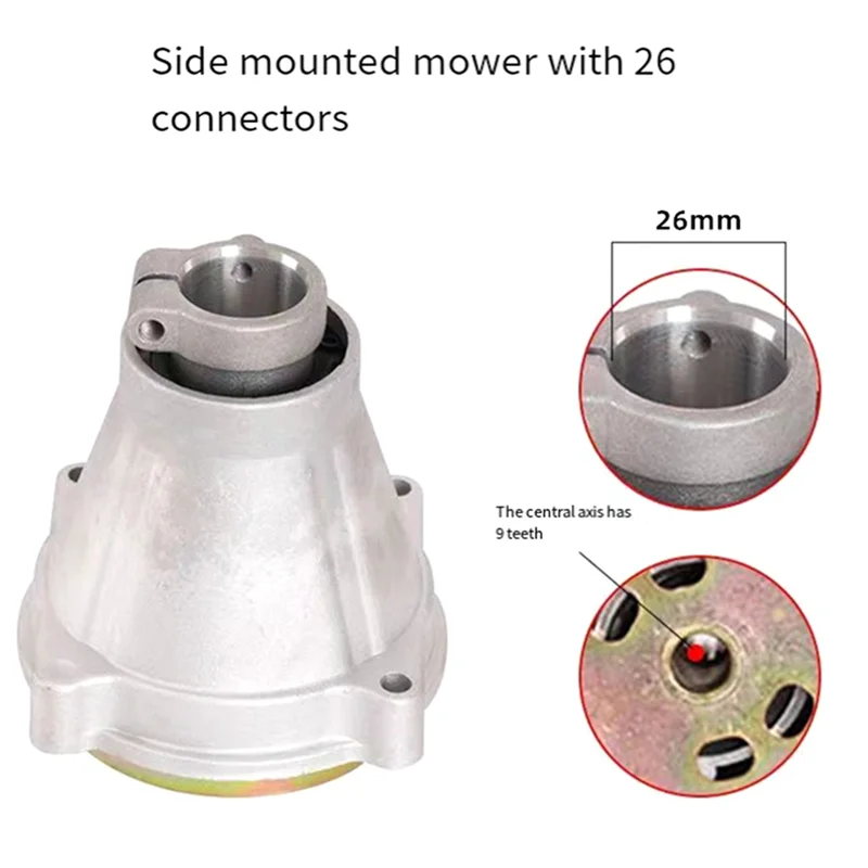 

AB47-9Teeth Shaft,26Mm Tube Connection Plate Part For 43CC 52CC,GX35 Engine, Fit For Side Carry Brush Cutter Grass Trimmer