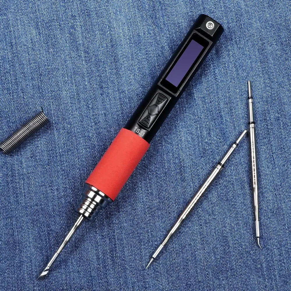 TS21 precision soldering iron 100W intelligent electric soldering iron PD welding pen  450 degree aluminum alloy body with light