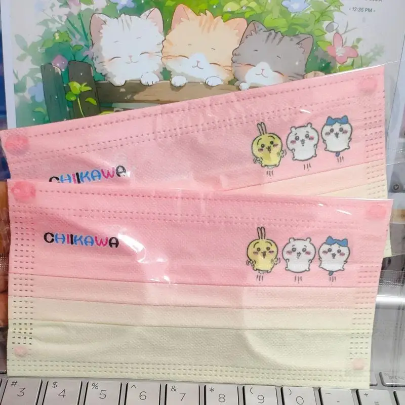 10Pcs Kawaii Cute Chiikawas Adult Protective Mask Three Layers of Protection Dustproof Sunscreen Individual Packing Girl Gift