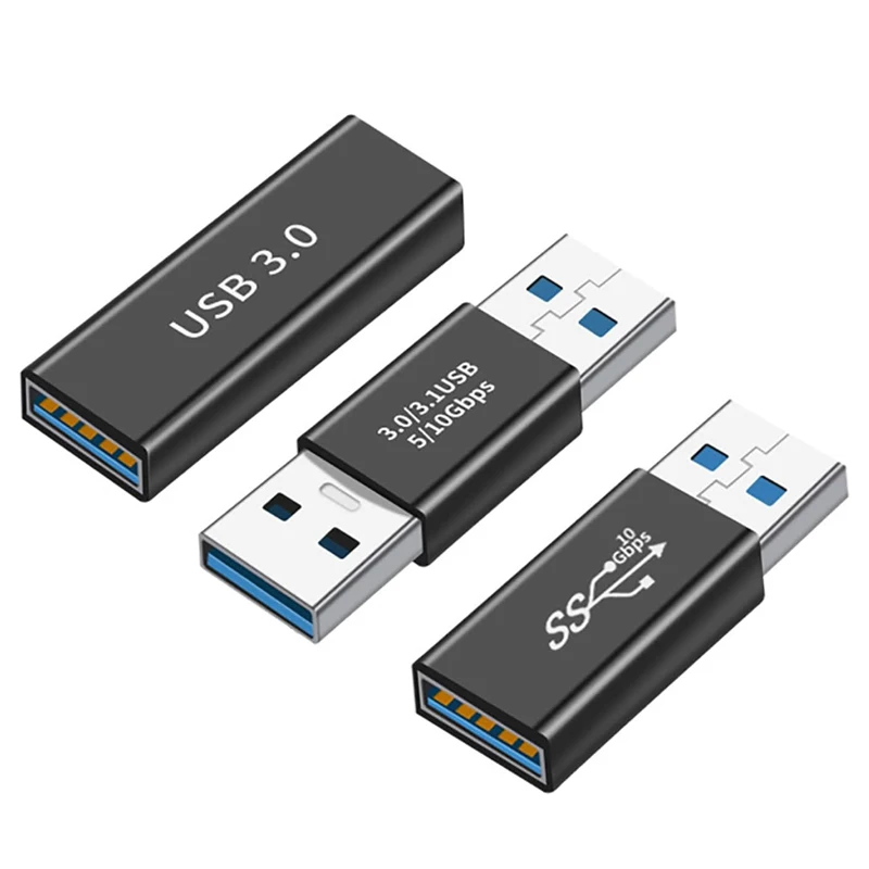 3 types of USB 3.0 Adapter kits, USB 3.0 female to female and male to male, high-speed conversion extension coupler connector