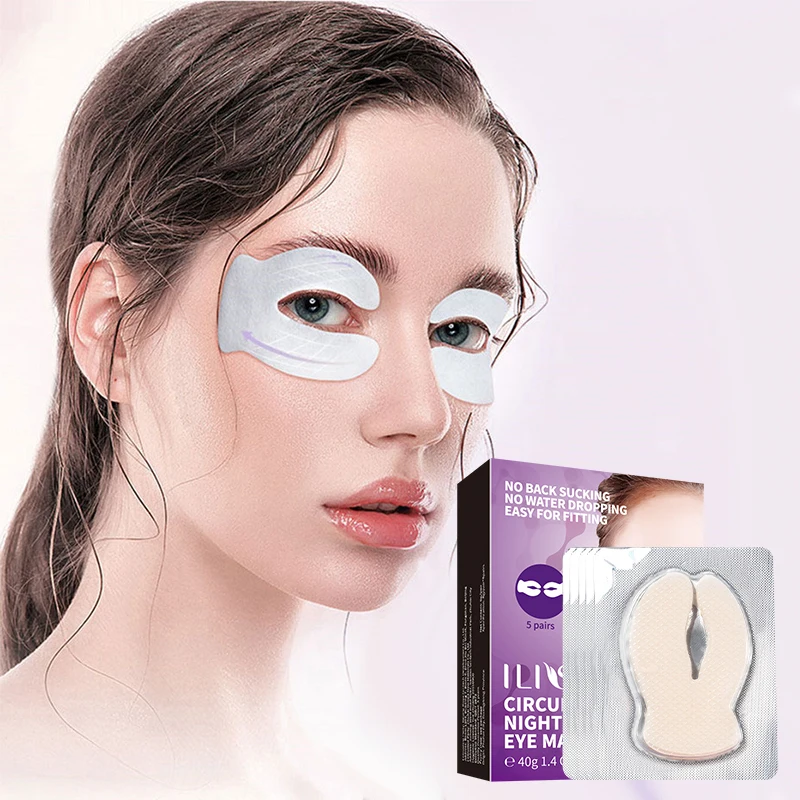 ILISYA Letter C Design Gel Moisturizing Eye Patches for Dry Skin Hydrating Eye Mask 5 Pairs