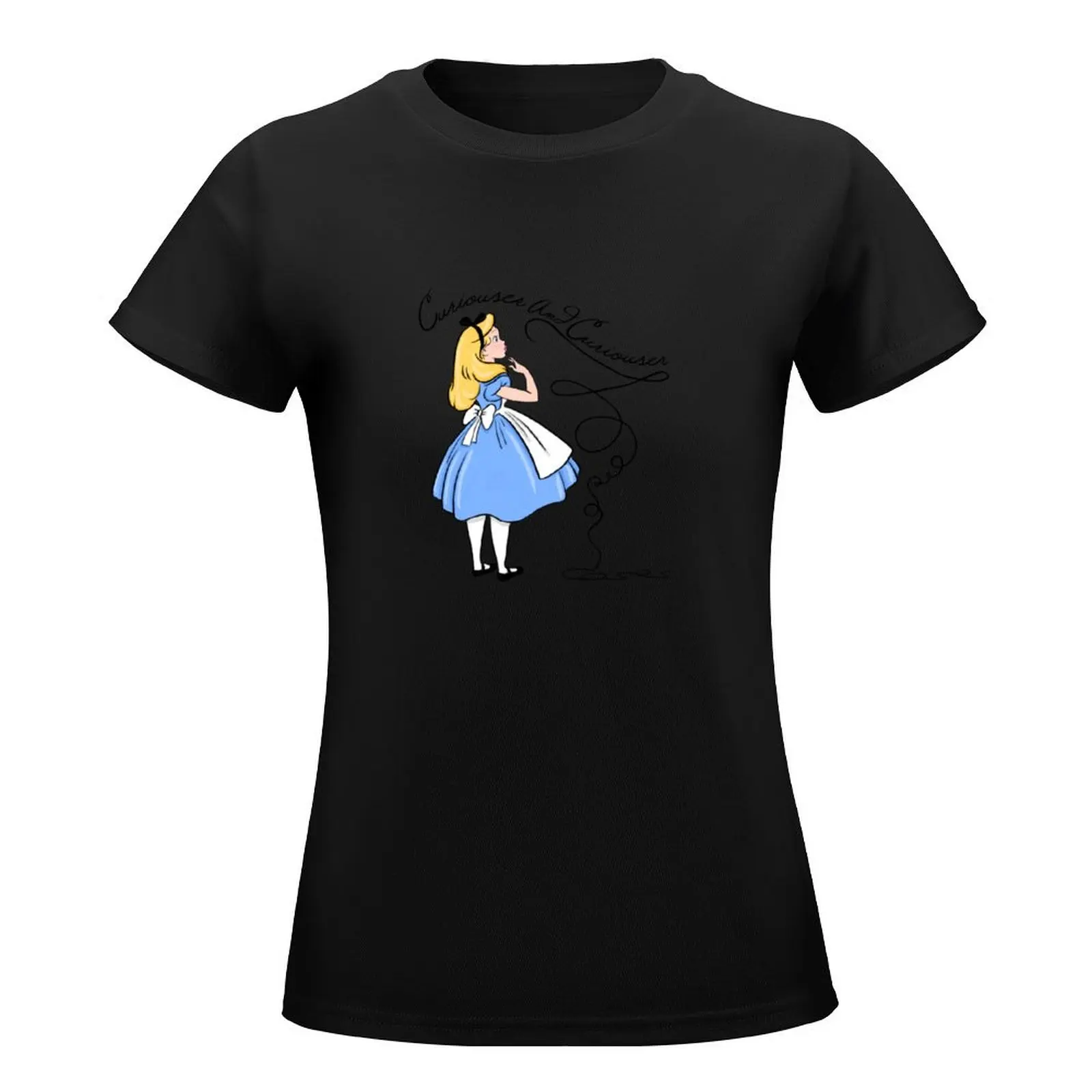 Curiouser And Curiouser Said Alice T-Shirt Aesthetic clothing cute tops cute clothes female designer clothes Women luxury