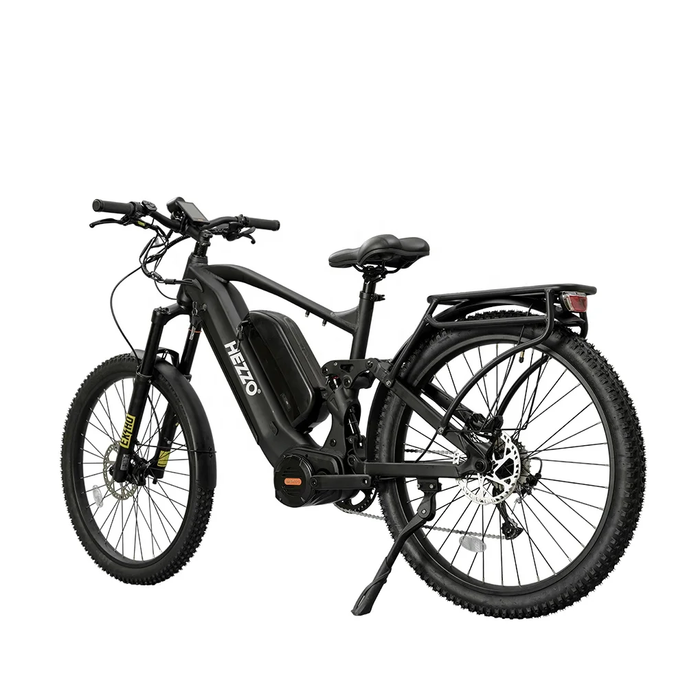 HEZZO 52V 1000w Electric Bicycle BAFANG M620 Mid Drive Ebike 27.5Inch 40Ah SAMSUNG Mountain Ebike 9 Speed 150km Range Emtb