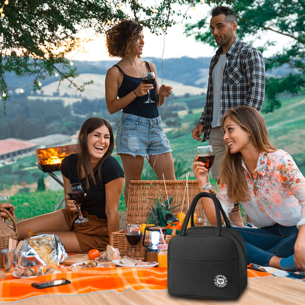 Insulated Lunch Bag Meal Pack Reusable Insulated Lunch Box for Women Men Youth Kid Boys Girls Adult for Office Picnic Beach