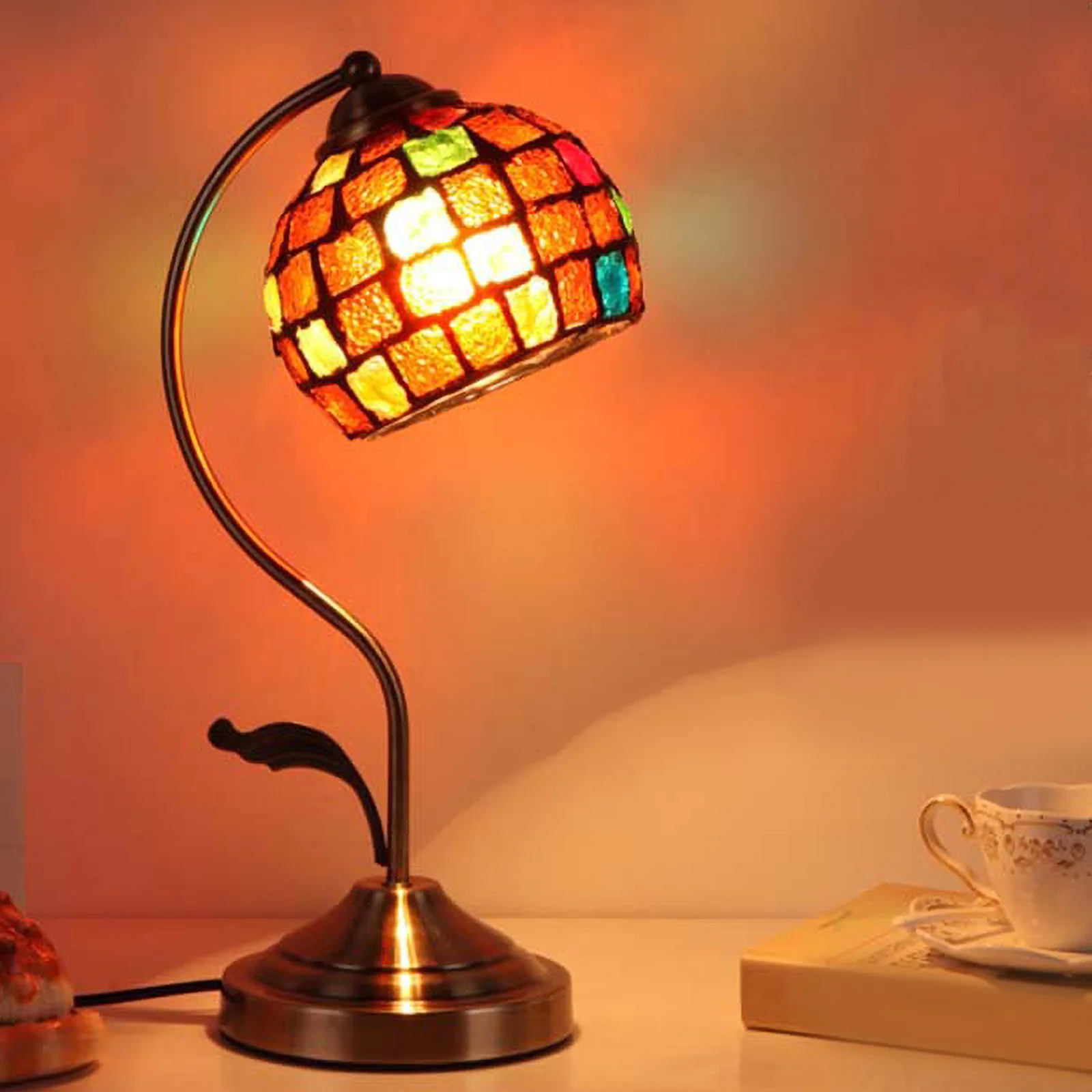 

Small Colored Lampshade E26 E27 Indoor Light Cover Ceiling Lamp Decorative Mosaic Lamp Shade for Restaurant Bar Study