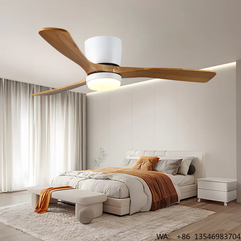 Factory Direct Wood Ceiling Fans with Lights and Remote Dimmable 3CCT Reversible BLDC Mfor Bedroom Living Roomotor 3 Blades