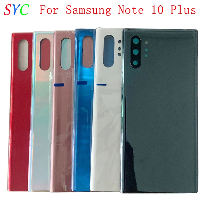 Original Rear Door Battery Cover Housing For Samsung Note 10 Plus N975F N976 N976U Back Cover with Camera Lens Frame Logo