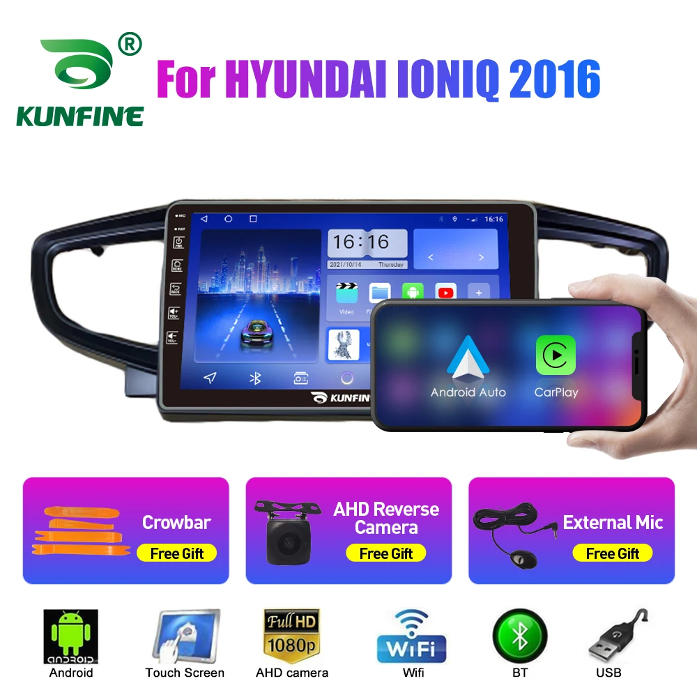 10.33 Inch Car Radio ForHYUNDAI IONIQ 2016 2Din Android Octa Core Car Stereo DVD GPS Navigation Player QLED Screen Carplay