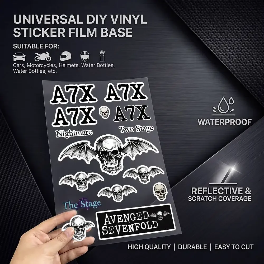 A-AvengedSevenfold-d Universal Multi-Purpose Reflective Stickers Scratch Conceal For Auto Bike Helmet Mug Fridge Decoration