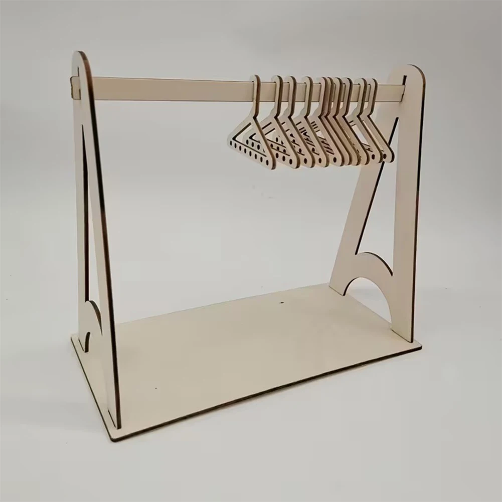 Mini Wooden Hanging Earring Display Stand Desktop Jewelry Organizer For Necklace Keychain Trinket Storage Showcase Rack