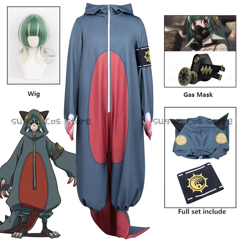 

Anime Gachiakuta Guita Hebby Fantasia Cosplay Costume Wig Hooded Bodysuit Uniform Set Gas MHalloween Party For Women Men Girls