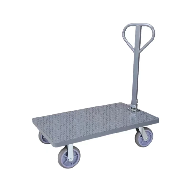 

Iron Plate Trolley 500kg Warehouse Platform Folding Hand Trolley Cart