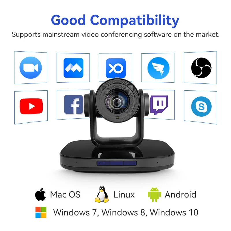 Sistema di videoconferenze audio 4K Ultra HD 20X NDI Webcam Business Fotocamera USB Hdm-i