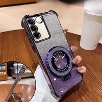 Luxury Glitter Bracket Case For vivo V25E V27E V29E V50 Y20 Y21 Y21S Y22 Y28 Y29 Y31 Y33 Y35 Y51 Y53S Case For Vivo Y36 Cover