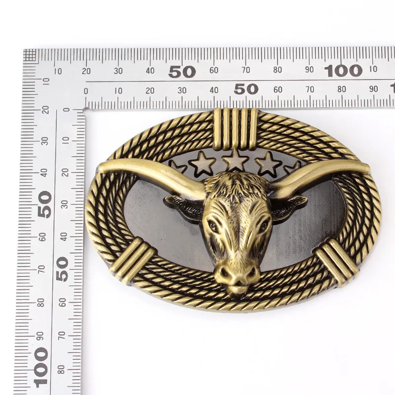 Bull head Belt Buckle Handmade homemade belt accessories waistband DIY Western cowboy rock style k51