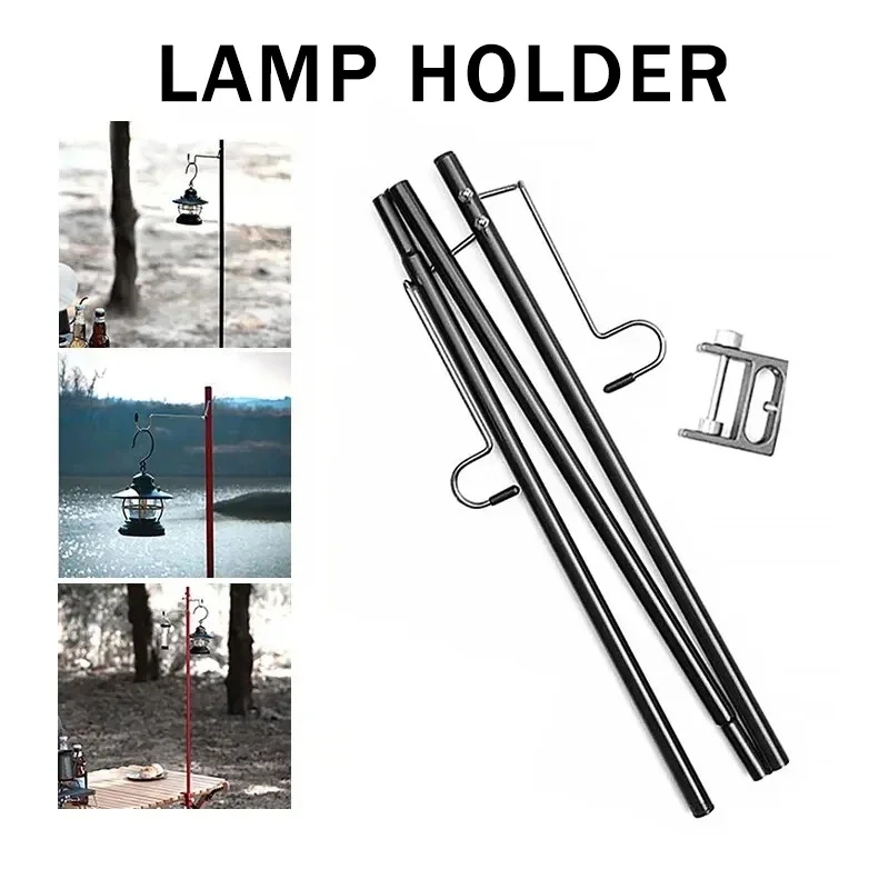 360° Rotatable Portable Aluminum Lamp Stand Lightweight Foldable Outdoor Hanging Light for Fishing Night Hiking