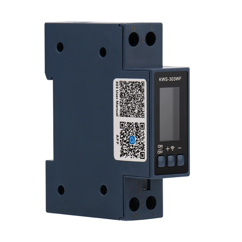 【Color Screen & Smart Timer】8-in-1 AC Energy Meter, KWS-303 DIN Rail Power Monitor for Voltage/Current Tracking