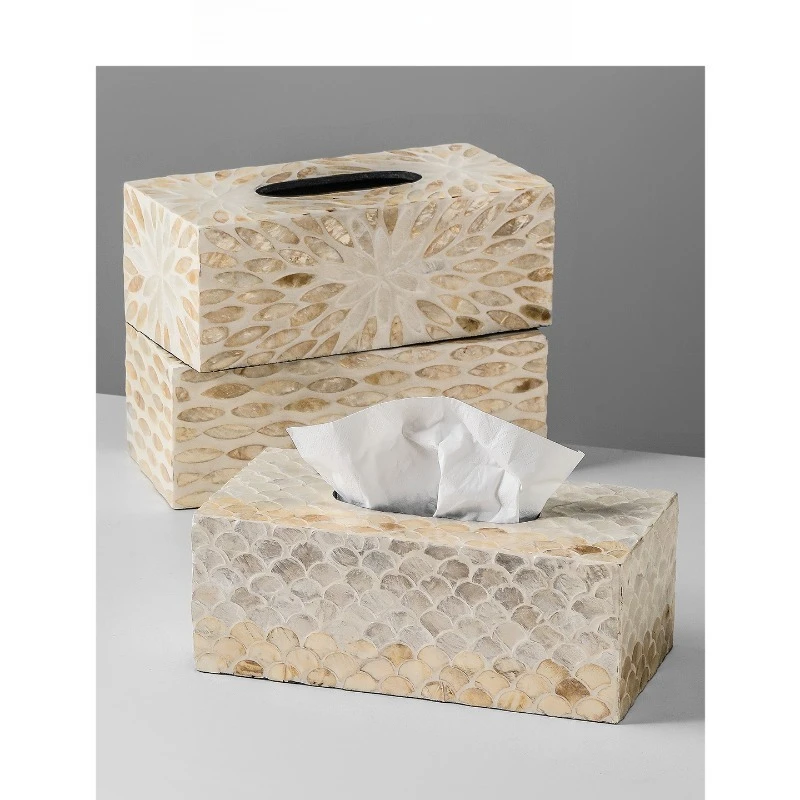 Creative Gold Seashell Tissue Box, Luxury 2025 New Design Napkin Holder for Living Room, Decorative Home Decoration Organizer