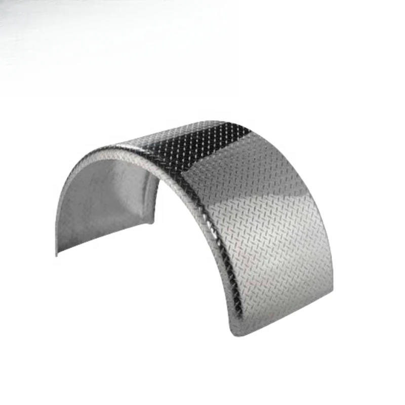 High Quality Extra Thick Polished Silver Aluminum Full Radius Long Drop Single Axle Truck Fender Replacement Parts
