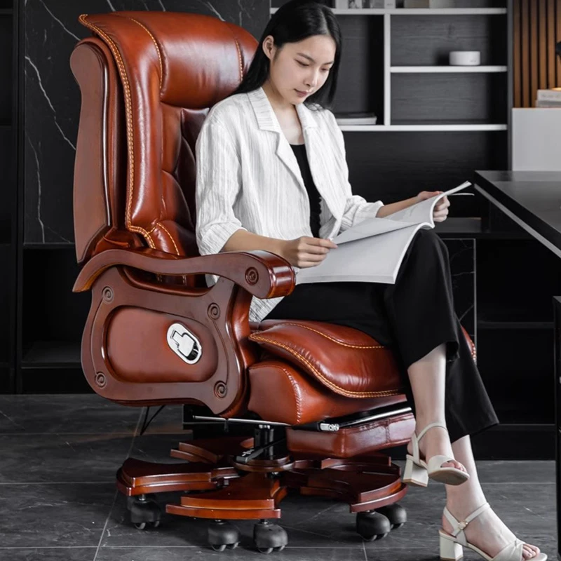 Recliner Vanity Office Chair Salon Lazy Leather Designer Luxury Office Chair Ergonomic Computer Sillas De Oficina Home Furniture meeting guests office sofa reception commerce school landing boss couches leather art sofa estilo nordicos recliner furniture