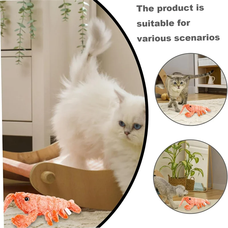 A01F-Flopy Lobster Dog Plash Jumping Lobster Interactive، Motion Activated Moving Pet، A #4