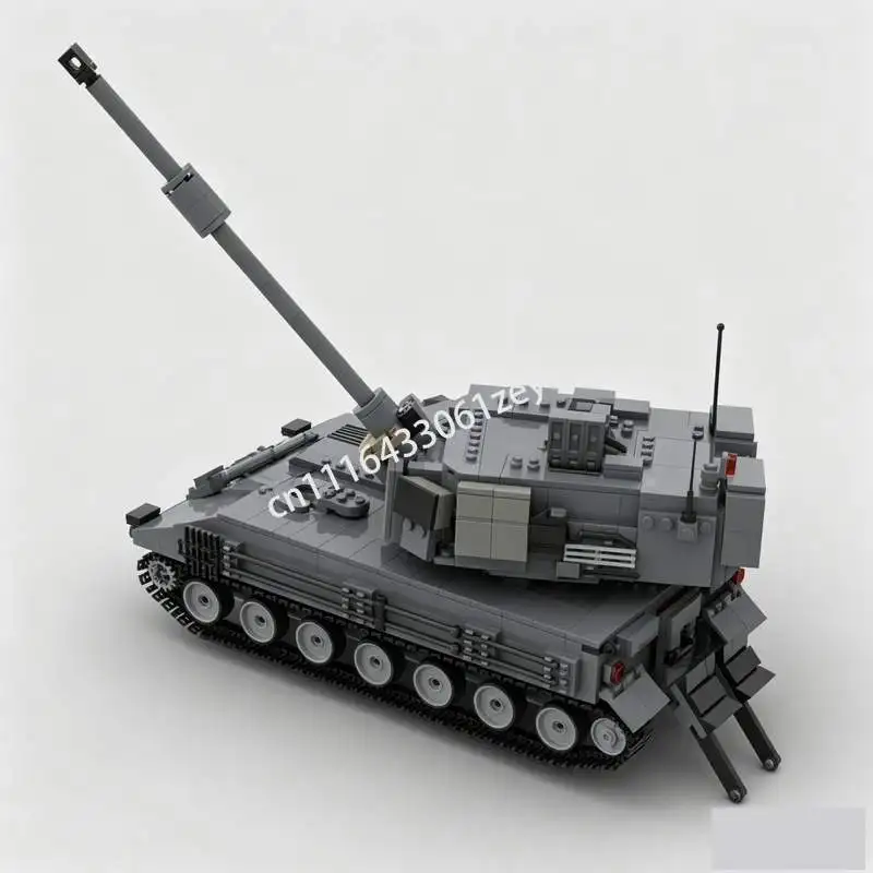 NEW 1387PCS M109AL Self Propelled Gun Model Custom Puzzle Building Blocks DIY Assembly Army Vehicle Toy Gift Collection Display