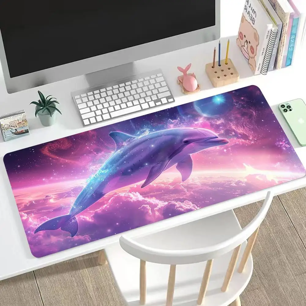 

Dolphin Mouse Pad Large Mouse Pad & Computer Game Mouse Mat (35.4x15.7IN/31.5X15.7IN Map) (90 x40/80x40cm Map)