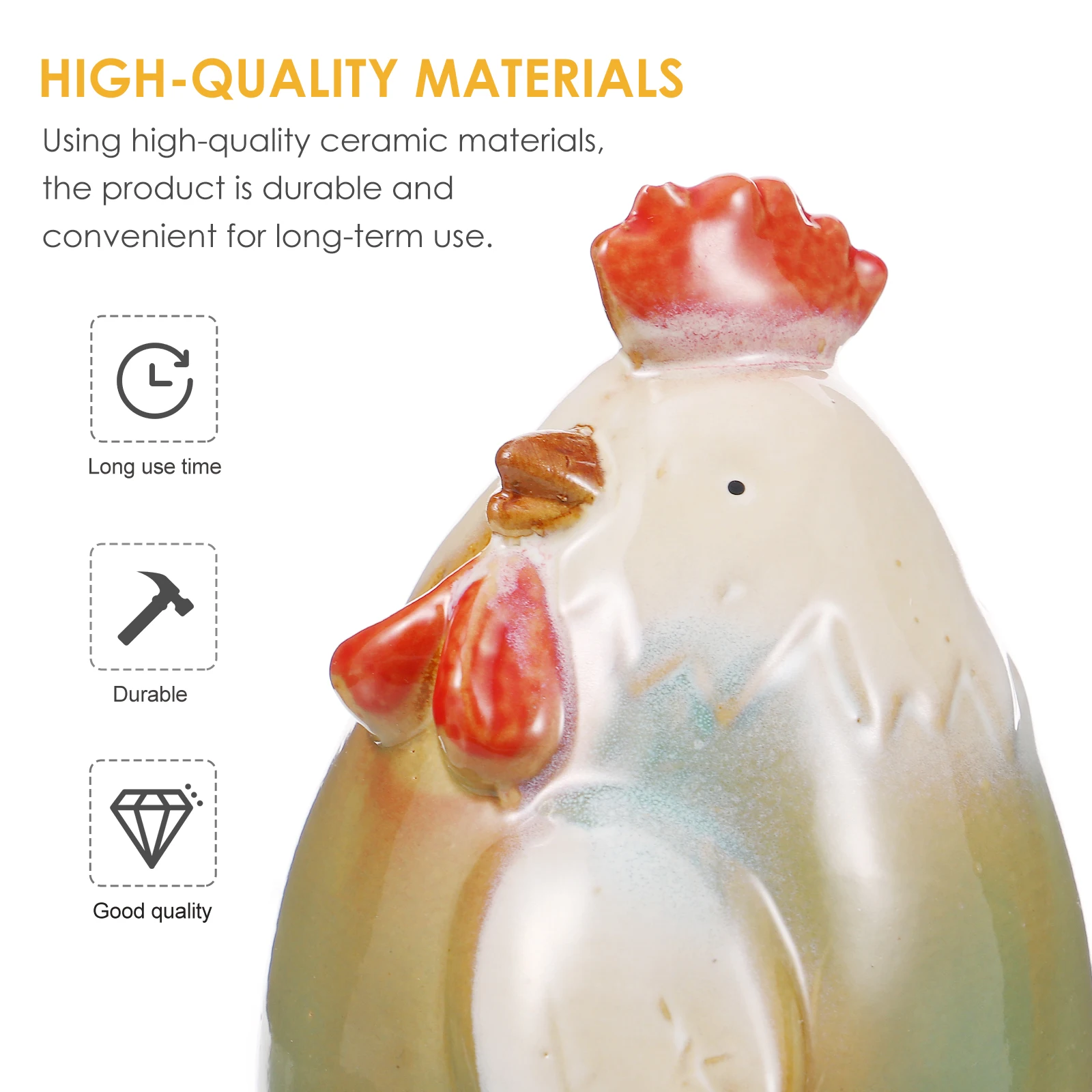 

Chicken Shape Jar Kiln-changed Glazed Piggy Bank Vintage Ornaments Ceramic Child