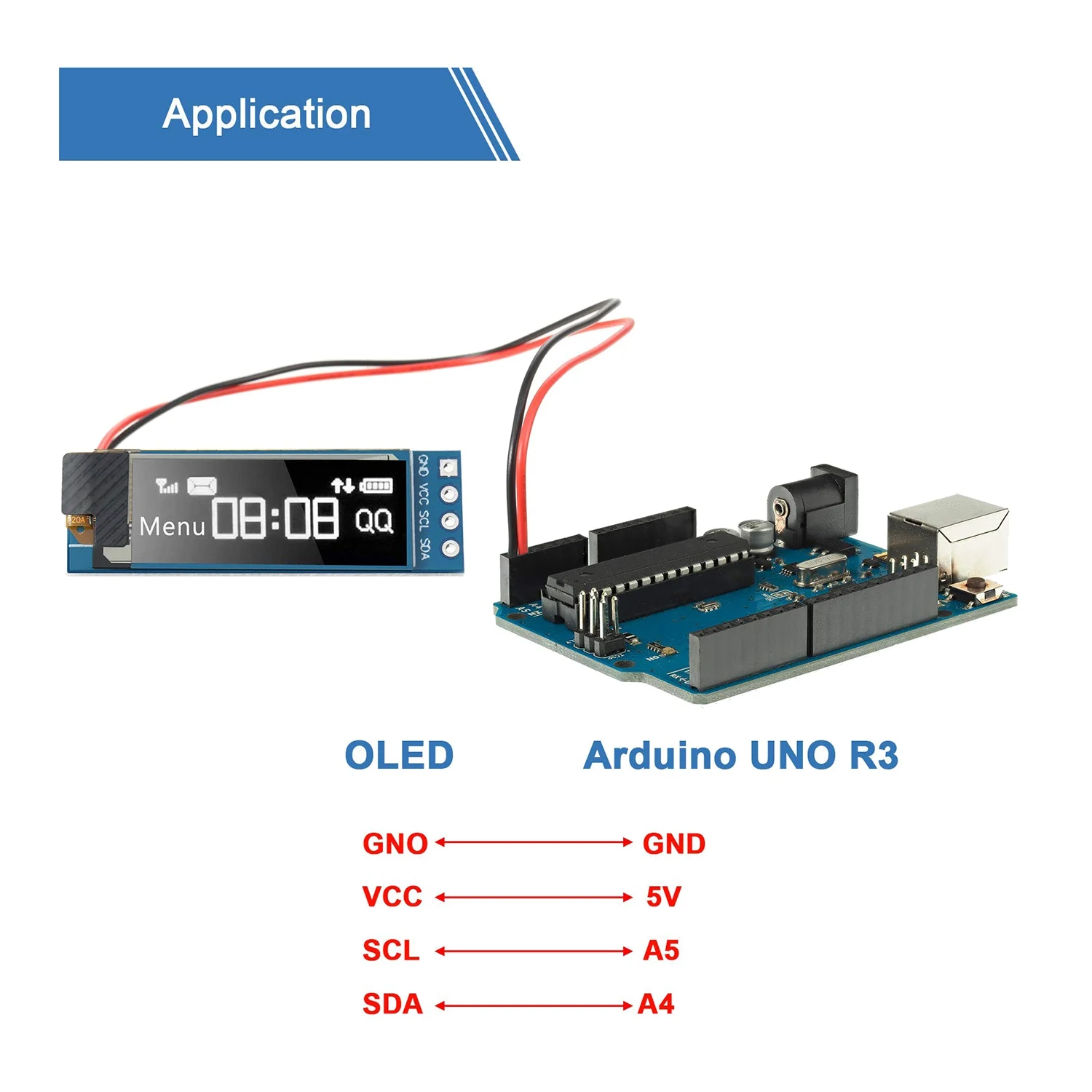 5 Pieces I2C Display Module 0.91 Inch I2C OLED Display Module I2C OLED Screen Driver DC 3.3V-5V(White Light)