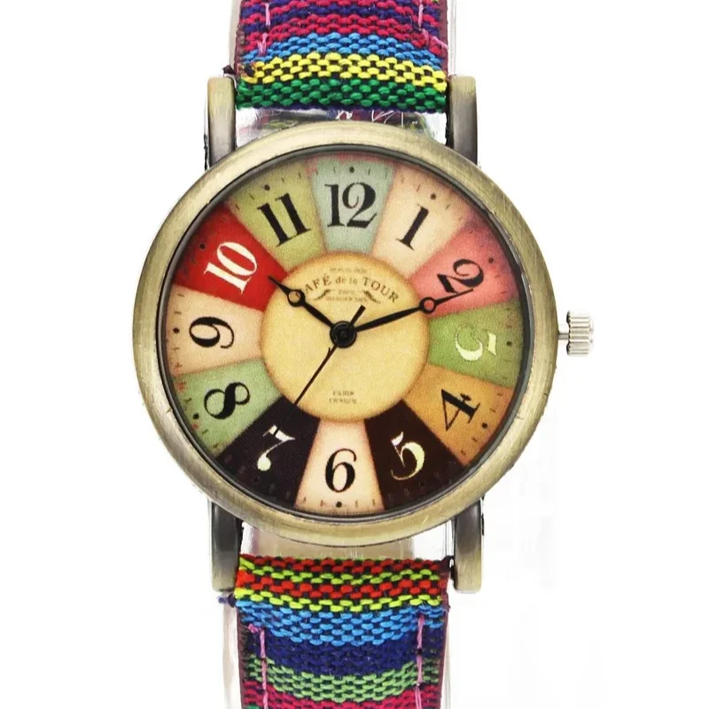 Women's Watches Rainbow Pattern Watch Quartz Wristwatches Rainbow Pattern Quirky Boho Hippie Watch Gifts ForWomen Girl Bohemian