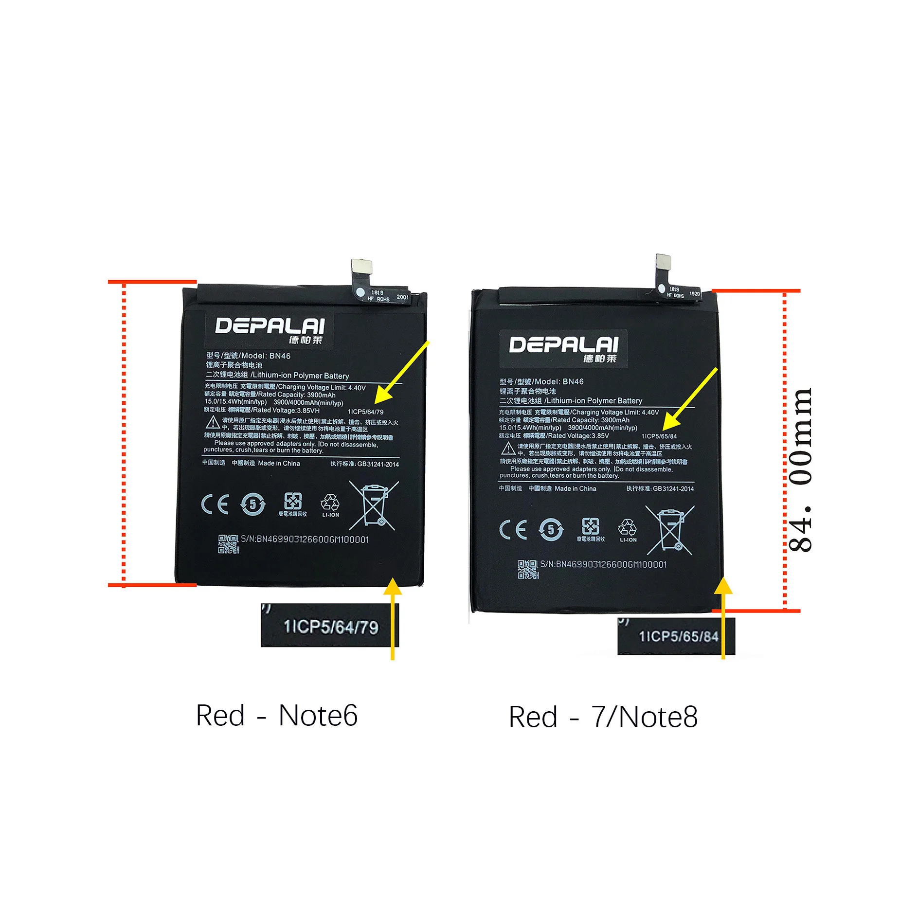 

Аккумулятор для телефона Xiaomi Redmi Note6 Note8 Note8T, сменный аккумулятор BN46, батареи для телефона