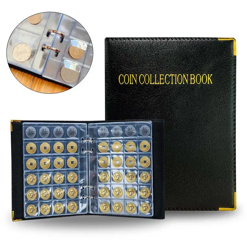 120/360 Pockets Coin Collection Book 10/20 Pages Coin Collection Holder Album Commemorative Coin Organizer Storage