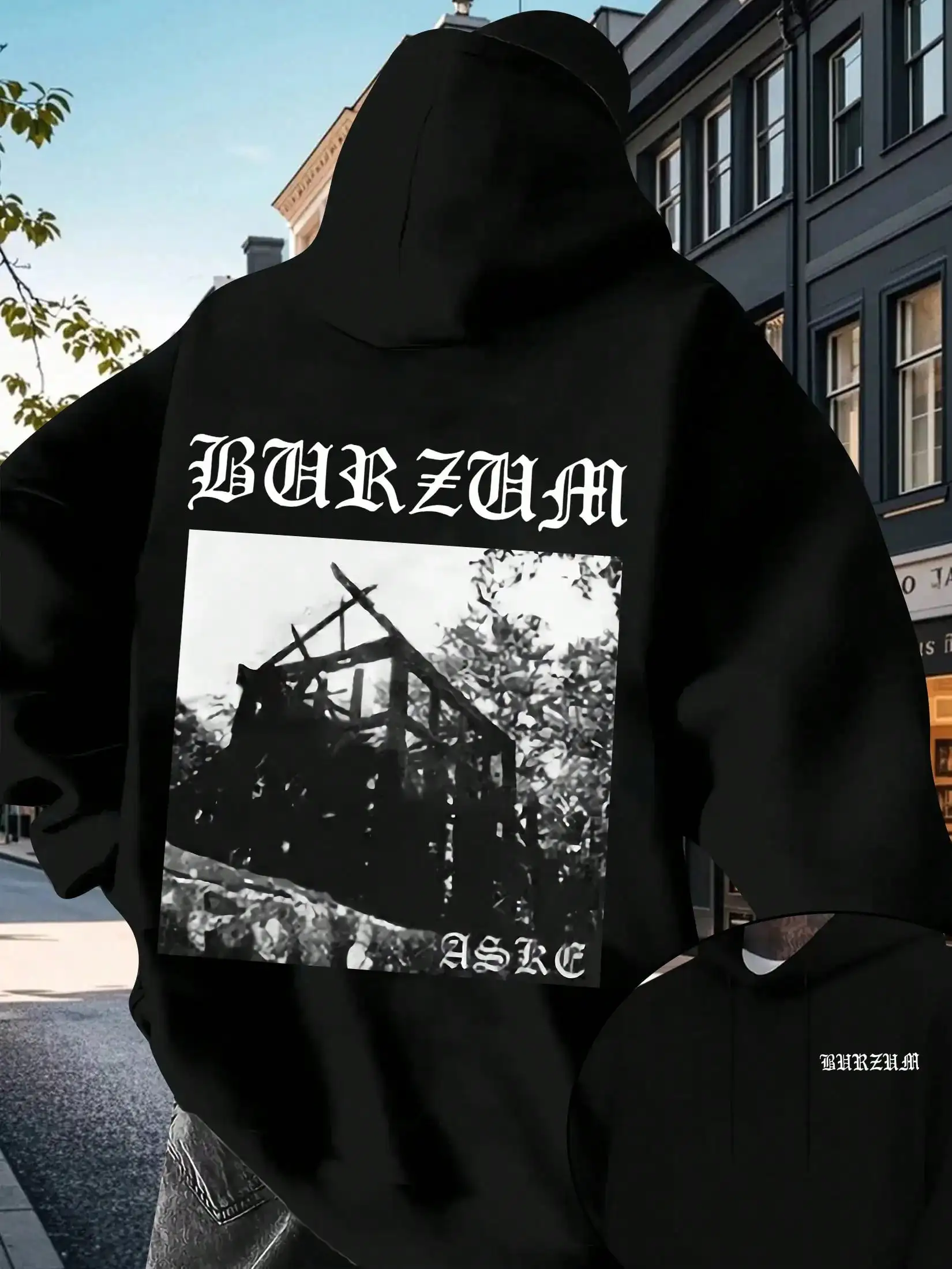 

Vintage Rock! Burzum Theme Autumn Winter Men's Warm Comfortable Hooded Sweatshirt Skin-Friendly Fabric