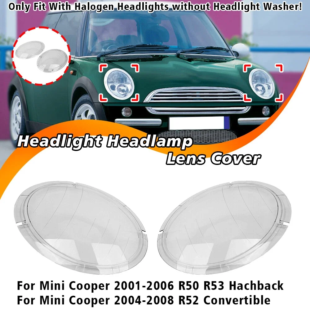 

1PCS Car Front Headlight Lens Cover For BMW MINI R50 R52 R53 Mk1 Cooper 2001-2006 Clear Headlamp Cover Glass Shell Lampshade