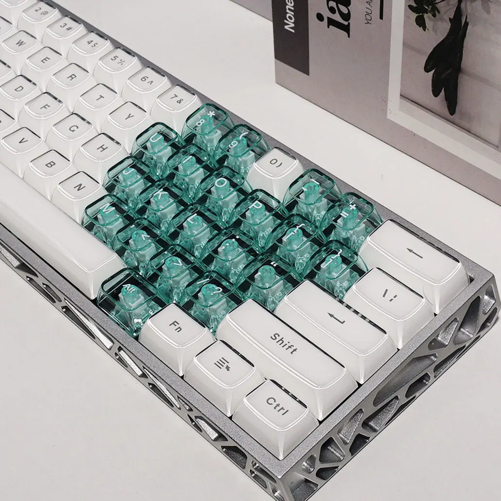 Crystal jelly love ome keycaps, injection molded wear-resistant for mechanical keyboard wooting