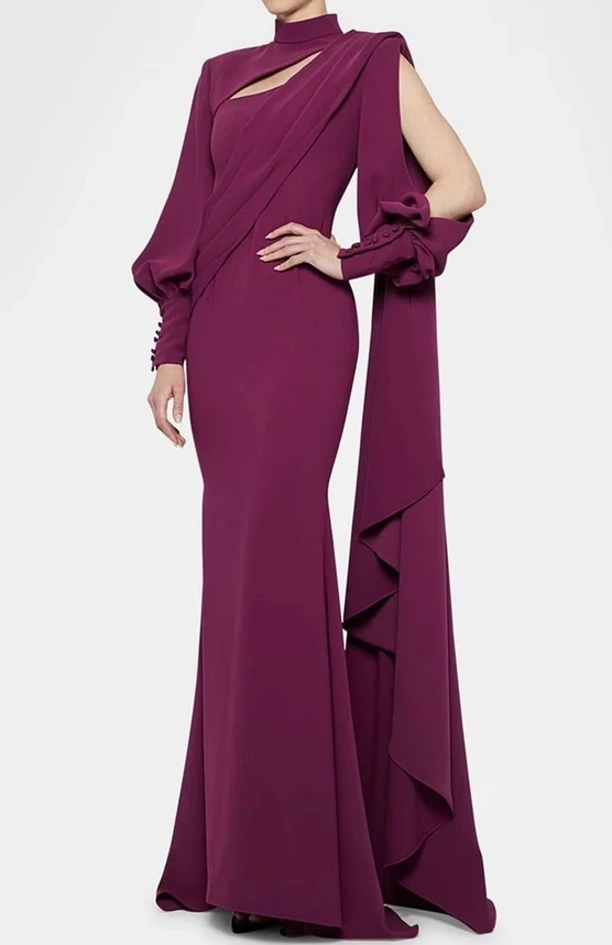 

Women's fashionable temperament elegant 2025 autumn new round neck hollowed out design with shoulder sleeves dress women's wear