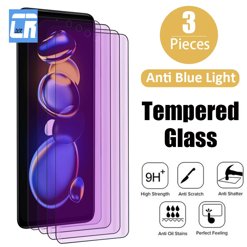 Защитная пленка для экрана Xiaomi Redmi Note 12 11T 11E 11 10 9 8 7 5 Pro 10A 10C K50 K40, защитное стекло с защитой от синего света, 3 шт.