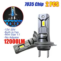 NOVSIGHT H7 60W 6000LM 6500K Car LED Headlight Bulbs Automobile Headlamp Fog Lights 12V 20V Easy Install Fan Mini1:1 7035 chip