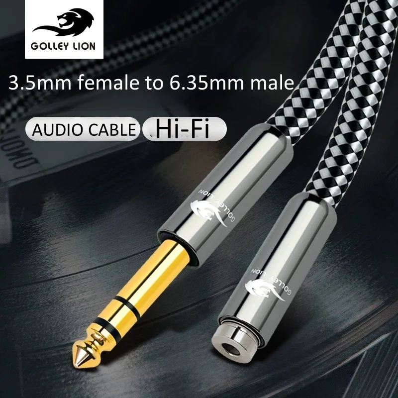 Cable de Audio TRS de 1/4 pulgadas, 6,35mm macho a 3,5mm hembra para amplificador mezclador, guitarra, Piano, auriculares estéreo, cables de extensión blindados