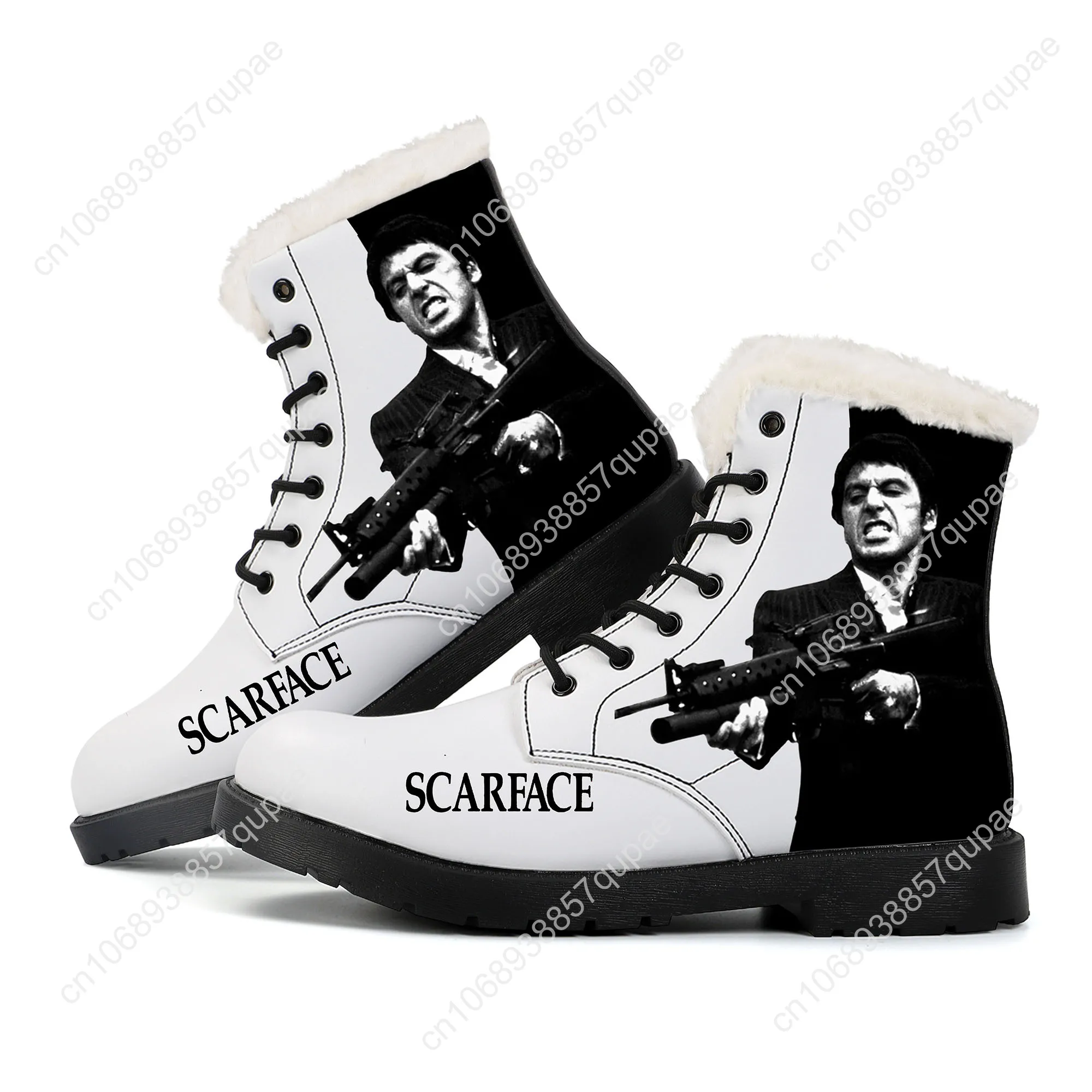 Scarface Plush Boots Al Pacino Mens Womens Teenager Shoes Casual Boot Light High Quality Couple American Rapper Customize Shoe