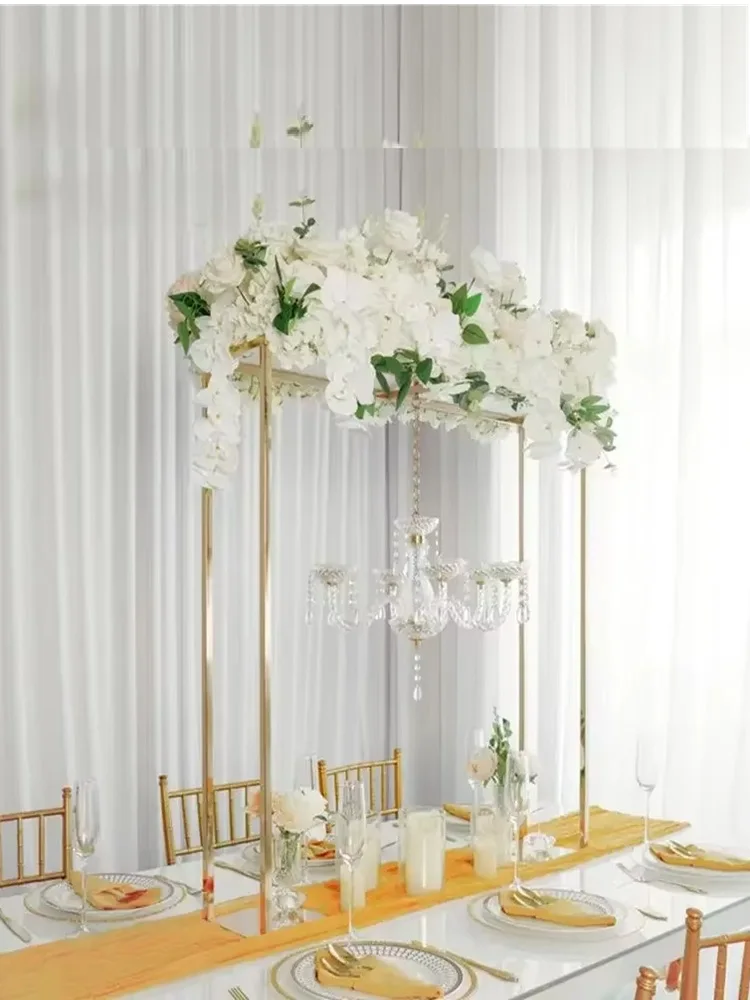 5 Stück Goldene Geometrische Blumenständer für Hochzeitstischdekorationen, Luxuriöse Geburtstagsparty-Deko, Eisenvase für Eventdekorationen – Detail 6